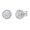 White Diamond, variant on Collection Round White Diamond Metal Beaded Circle Frame Swirl Screwback Stud Earrings for Women (0.32 ctw, Color I-J, Clarity I2-I3) in 10K White Gold