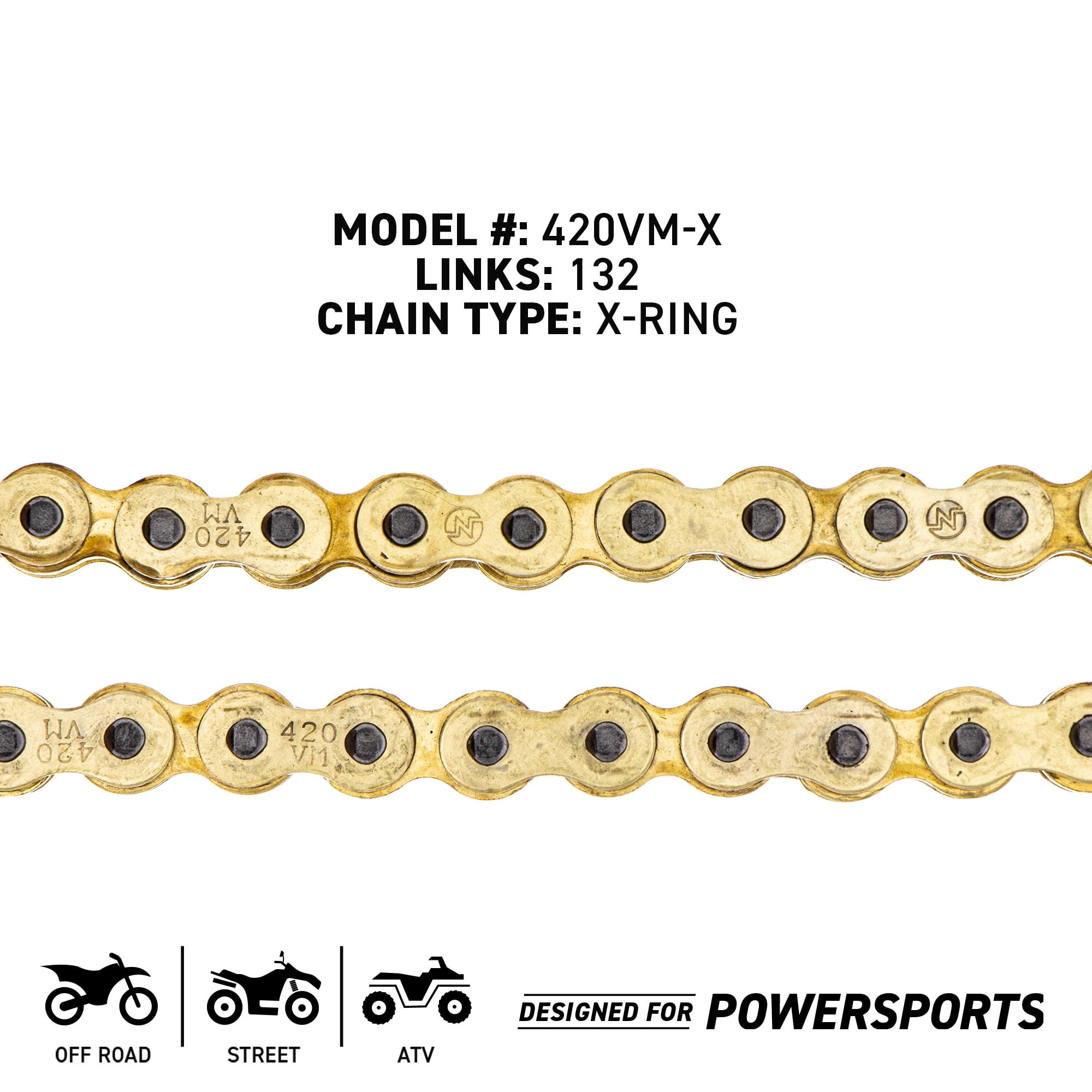 Niche Gold 420 X-Ring Chain 132 Links With Master Link