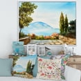 thumbnail image 2 of Designart 'Beautiful Mountains View By The Sea Side' Nautical & Coastal Framed Canvas Wall Art Print, 2 of 5