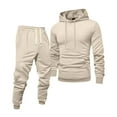 thumbnail image 5 of Men's Tracksuits 2 Piece Hoodie and Sweatpants Set Casual Athletic Jogging Suit for Men Beige 3XL, 5 of 6