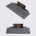 thumbnail image 3 of yeacher Slim 2.4GHz & Bluetooth Wireless Keyboard for Smartphones, Tablets, and PCs - Compact Design, Black, No Touchpad, AAA Batteries Not Included, 3 of 6
