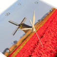 thumbnail image 3 of 3dRose, Tulip fields and windmill. Het Zand, North Holland, Netherlands., 15x15 Wall Clock, 3 of 8