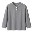 thumbnail image 2 of JFOPQVSM 3 Pack Toddler Boys' Cotton Long Sleeve Shirts Henley Shirt Ribbed Cotton Top Soft Breathable Long Sleeve T-Shirt with Button for 1-14 Years, 2 of 6
