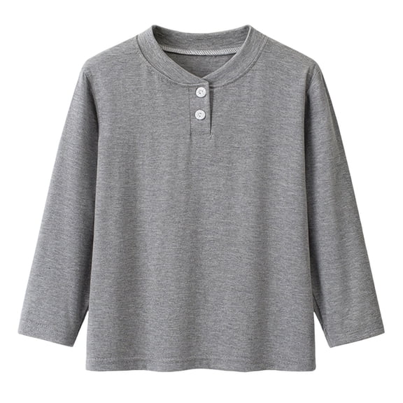 Staki Long Sleeve Kids Boys Cotton Long Sleeve Shirts Kids Soft Crewneck Tshirts Casual Basic Tee 6M-14Y,11-12 Years