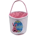 thumbnail image 1 of Under 10 Home Textile Storage Easter Basket Holiday Rabbit Bunny Printed Canvas Gift Carry Candy Bag, 1 of 4