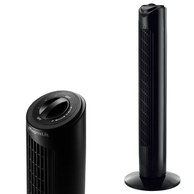 Magma Life Ventilador de Torre 83 cm, 3 Velocidades, Oscilación 75°, Silencioso, Ahorro de Energía, Ideal para Hogar y Oficina, Diseño Delgado y Moderno, Fácil de Transportar y Usar