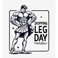 thumbnail image 2 of Body Builder Skipping Leg Day Adult White Long Sleeve Hoodie-XXL, 2 of 3