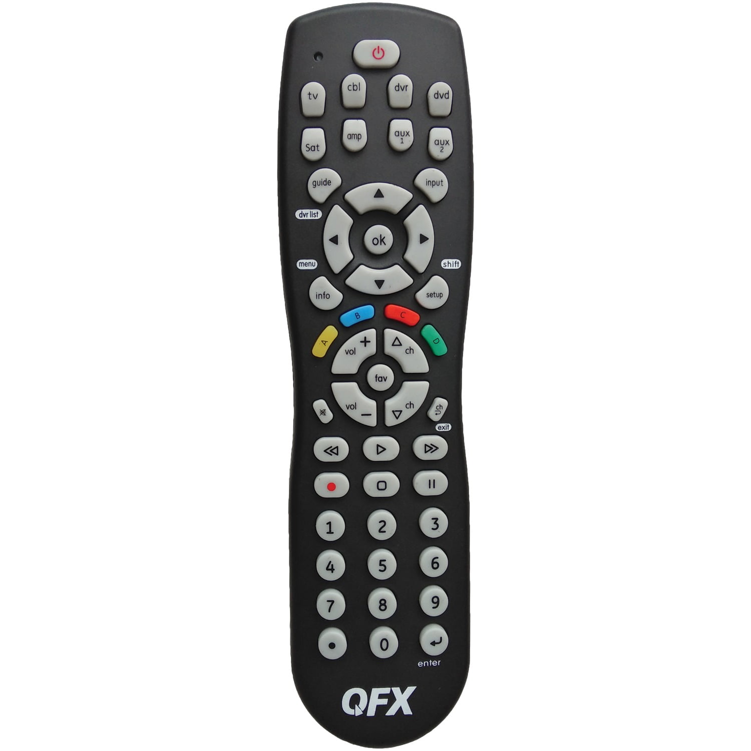 QFX REM8 8in1 Universal Remote with GlowintheDark Buttons