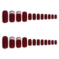 thumbnail image 5 of Fofosbeauty 24pcs Press on False Toe Nails Tips,Square Toe Fake Nails,Burgundy Silver Pearl, 5 of 9