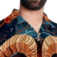 thumbnail image 5 of Aries Constellation Men's Short Sleeve Beach Shirts, Casual Printed Button Down Poplin Shirt Summer., 5 of 6