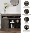 thumbnail image 7 of 58" Farmhouse Double-Door Three-Layer TV Cabinet in Dark Gray Living Room Tv Stand Entertainment Media TV Center, 7 of 7