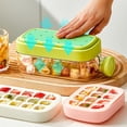 thumbnail image 4 of JKCCZLL 2-in-1 Ice Cube Bottle with Straw - Easy Press Ice Tray Water Bottle, Leak Proof Lid, Vertical Ice Maker for Freezer, Travel, Gym & Home Use (Pink, 800ml),Green,500ml-6.42in*4.25in, 4 of 6