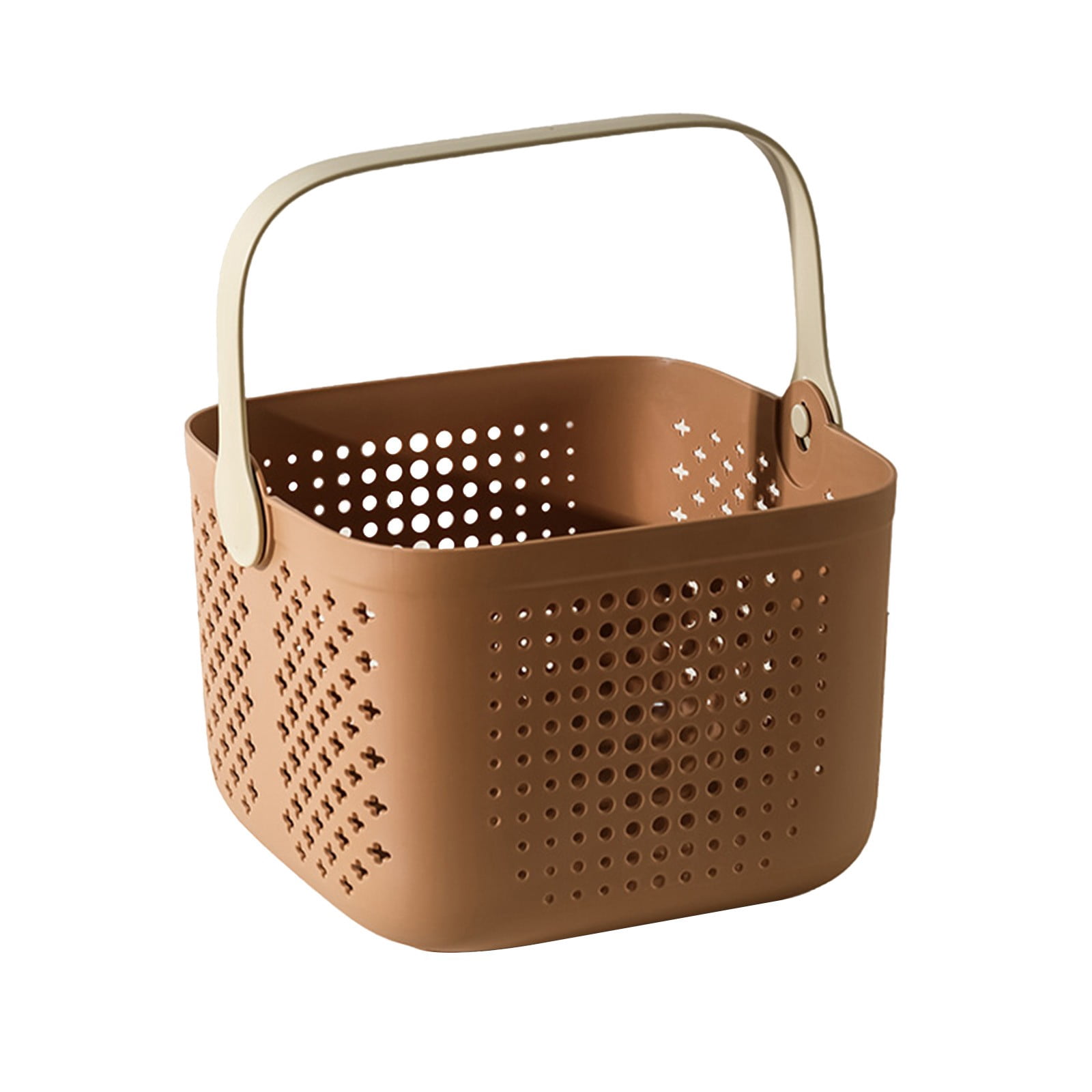 Hands Held Bath Basket, Luxury Bathroom Storage with Drainage, Wet and Dry Separation Shower Organizer for Toiletries and Bath Supplies