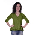 thumbnail image 1 of Moomaya Blouse Ethnique en Coton Peplum Col en V pour Femmes, 1 of 6