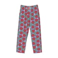 thumbnail image 4 of Xecao Hand Drawn Strawberry Men's Straight Lounge Pajama Pants: The Ultimate in Comfortable Sleepwear, 4 of 9