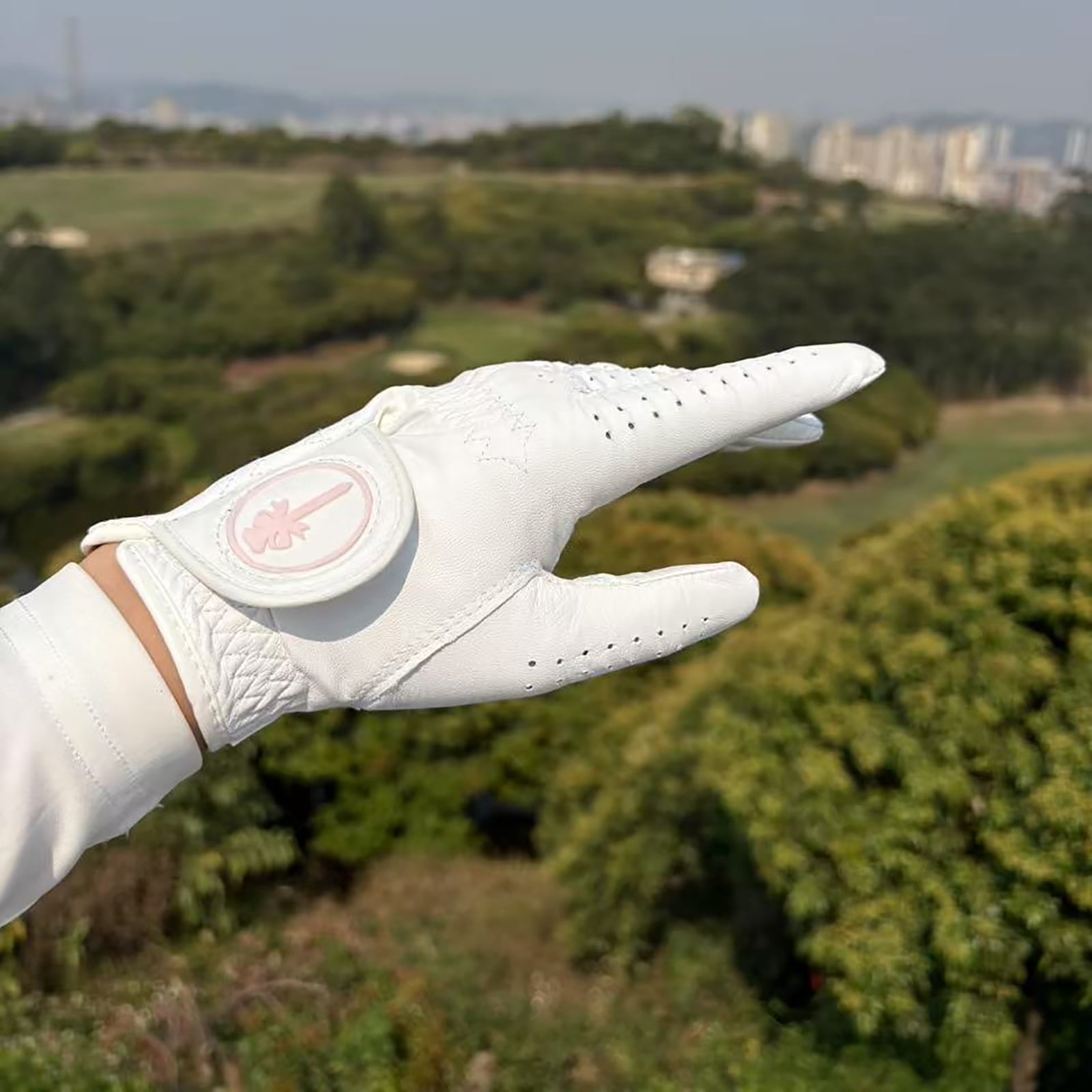 PINKTEE Women’s Golf Gloves Ladies Cabretta Leather Left Hand Right Hand Glove All Weather Extra Grip Size Fit Small Medium Large