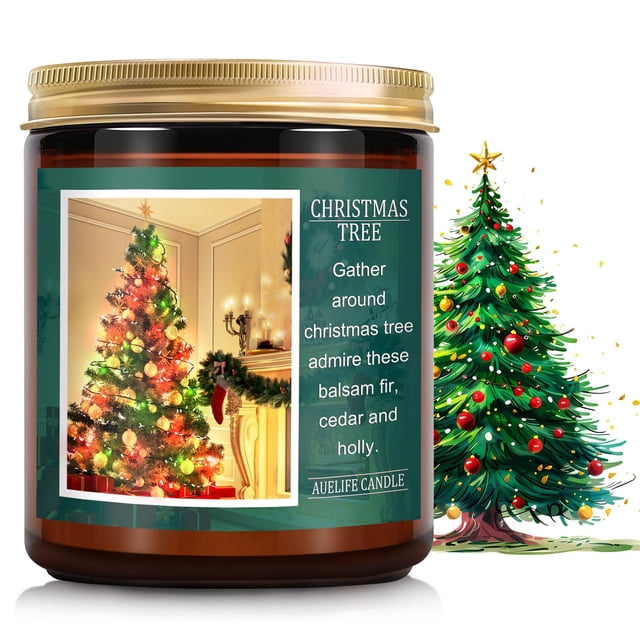 Candle Auelife con aroma a árbol de Navidad, aromaterapia, 198 g