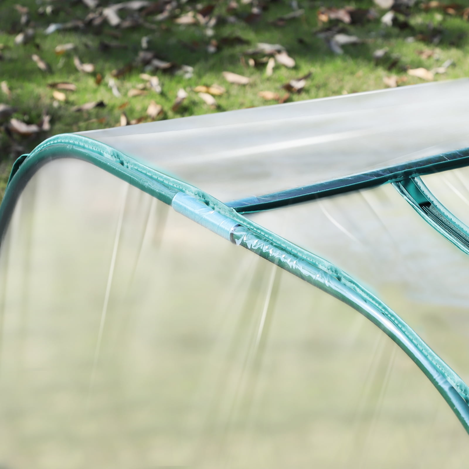 Outsunny Portable Tunneled Greenhouse with 4 Zippered Doors, PVC Cover