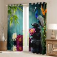 thumbnail image 2 of jejeloiu Beauty Peacock Curtains Pack of 2 (42x84 Each),Rustic Flowers Curtains Blackout,Zoo Animal Bedroom Curtains For Men Women,Microfiber Bedroom Decor, 2 of 6