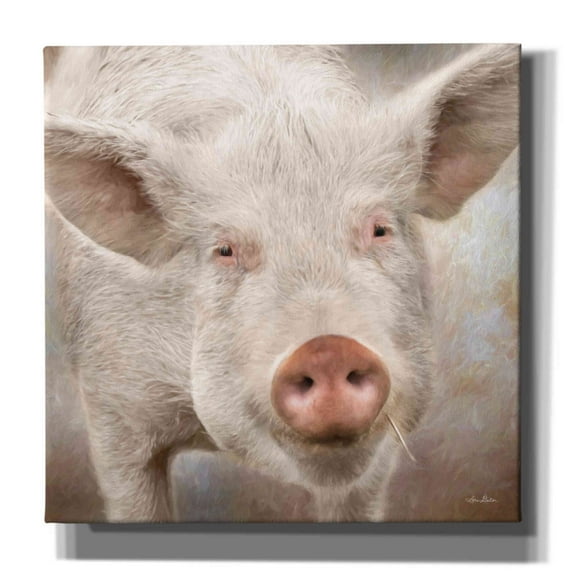 Epic Graffiti 'Pig Face' by Lori Deiter, Canvas Wall Art, 37"x37"