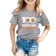 thumbnail image 4 of PMVFHDE T-Shirt pour Filles T-Shirts Graphiques Hauts d'Été Basiques pour Fille Tunique T-Shirt pour Fille Garçon et Fille Mode Décontractée Imprimé Col Rond Manches Courtes T-Shirt Gris, 3-4 Ans, 4 of 4