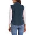 thumbnail image 3 of Chaleco de forro polar para mujer INSPIRE CHIC con bolsillos, sin mangas, abotonado, moda de otoño e invierno 2024, chaleco suave S azul oscuro, 3 of 6