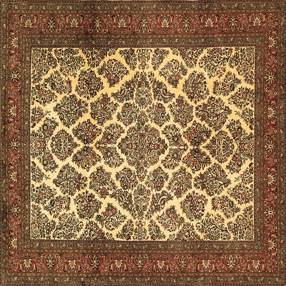 Ahgly Company Indoor Square Persian Brown Traditional Area Rugs, 6' Square