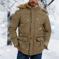 thumbnail image 2 of Xcmzpl Men's Winter Coat Warm Parka Jacket with Faux Fur Removable Hood Windproof Fleece Lined Warm Winter Jacket Outwear with Pockets, 2 of 9