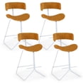 thumbnail image 1 of Costway Counter Height Stools Set of 4 with Curved Back, Padded Seat, Metal Legs, Footrest, 1 of 9