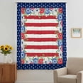 thumbnail image 3 of 4th of July Sheer Curtains 54 Inches Long, Independence Day Red Blue Poppy Flower Stripe Light Filering Curtains, Breathable Simi Curtain Privacy Drapes for Kitchen Bathroom Nursery Window Treatment, 3 of 9