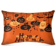 thumbnail image 2 of GZHJMY Halloween Pumpkin Lantern Pillowcase Plush Pillowcase for Hair and Skin, Soft Standard Size Pillow Cases Zippered Queen Pillow Case Set of 1-20x30in Home Decor, 2 of 7