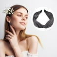 thumbnail image 6 of Unique Bargains Satin Twist Headband Hairband for Women Dark Gray 1.97 Inch Wide 1 Pcs, 6 of 7
