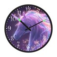 thumbnail image 2 of Voice Activated Clock with Glow Light 12 Inch Large Silent Wall Clock Battery Operated for Home Decor Unicorn with Rainbow Mane, 2 of 8