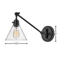 thumbnail image 2 of 3690BK-CL Hinkley Lighting Arti - 1 Light Small Wall Sconce in Transitional Style - 7.75 Inches Wide by 10.25 Inches High-Black Finish-Clear Shade, 2 of 14
