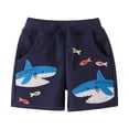 thumbnail image 2 of XAOWF Kids Toddlers Boys Shorts Summer Cute Cartoon Shark Embroidery Casual Comfortable Shorts For Daily Wear 2-8 Years Versatile Cozy Trousers, 2 of 8