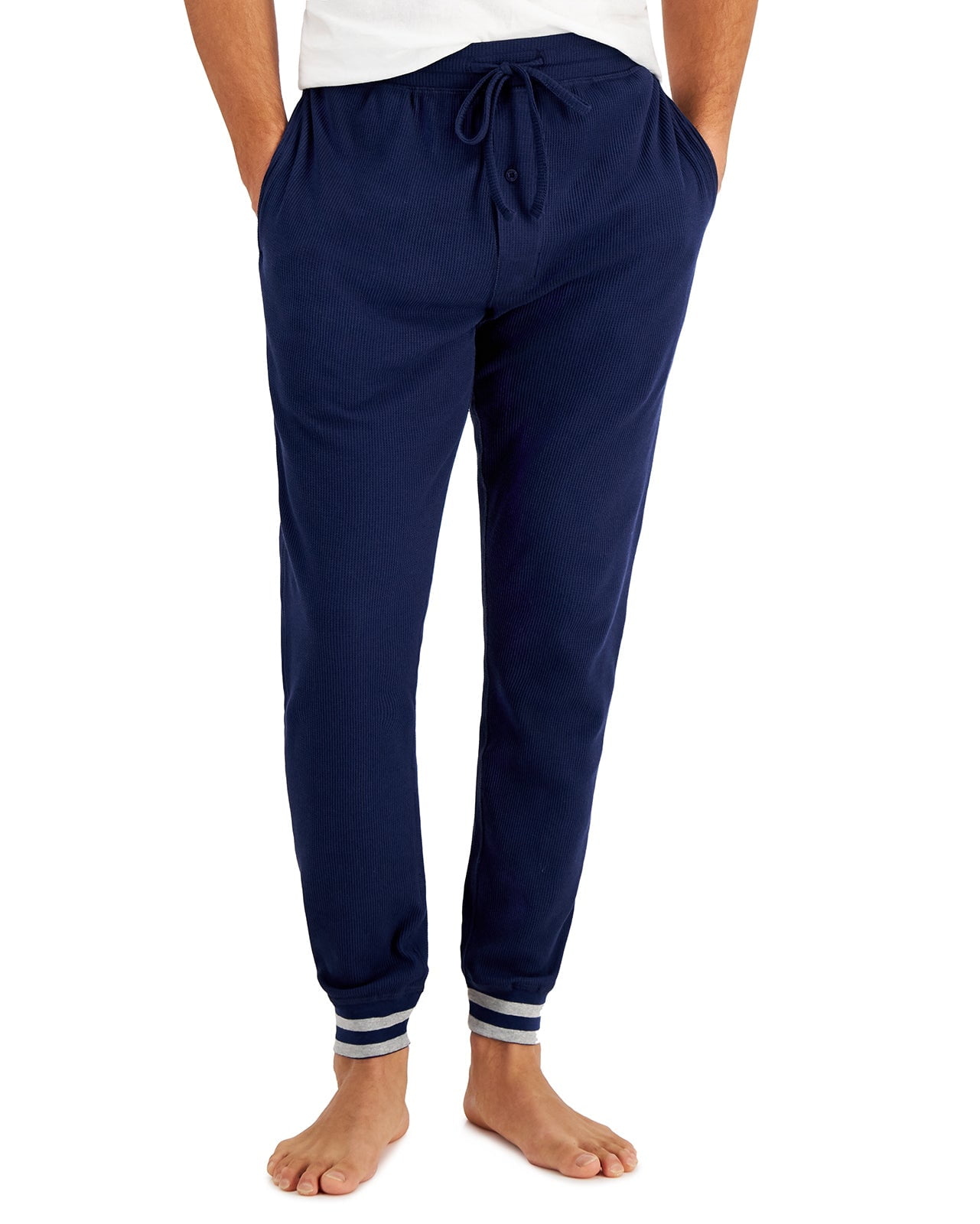 Hanes Men's Waffle Knit Sleep Jogger Pant Navy, Large