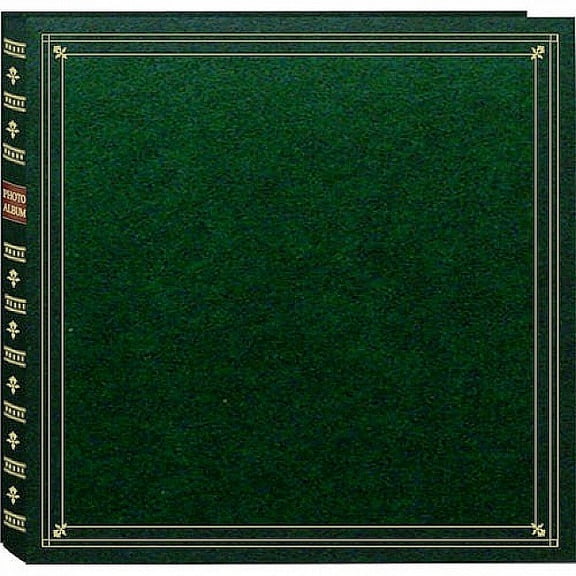 Pioneer Post-Bound Hunter-Green Pocket Photo Album for 5" x 7" photos, Holds 12 Photos