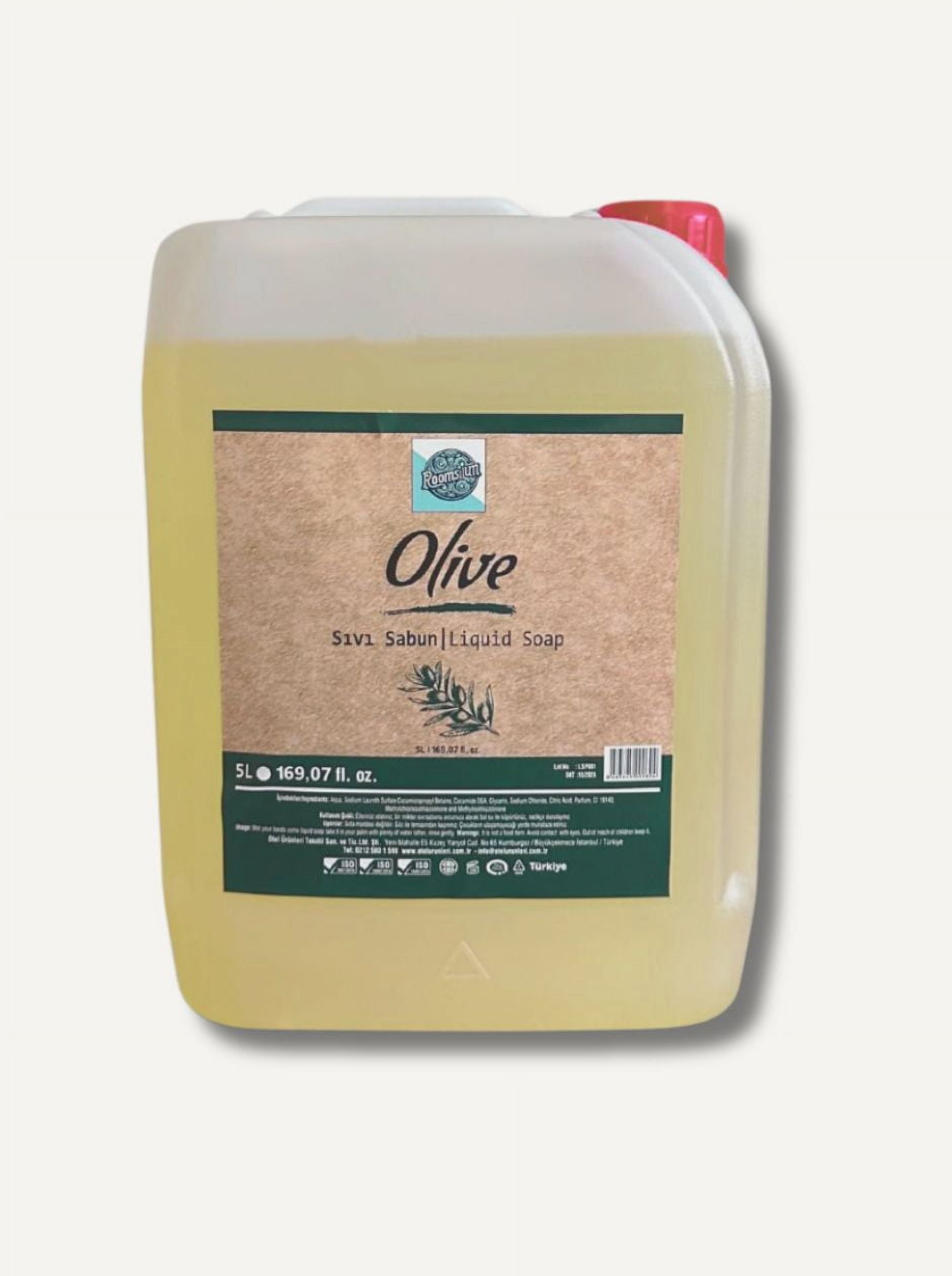 Roomsium Olive Liquid Hand Soap Refill, 1.3 Gallons (5 Liters) – Paraben-Free, Gentle, Moisturizing, Olive Blossom Scent