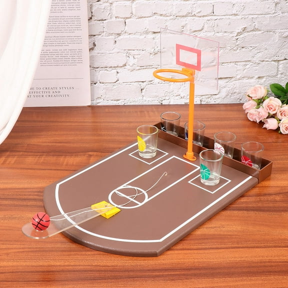TEHAUX 1Set Tabletop Basketball Game Toy For Bar Supplies Social Interaction Fun Shooting Game Acrylic Wood 30x24Cm