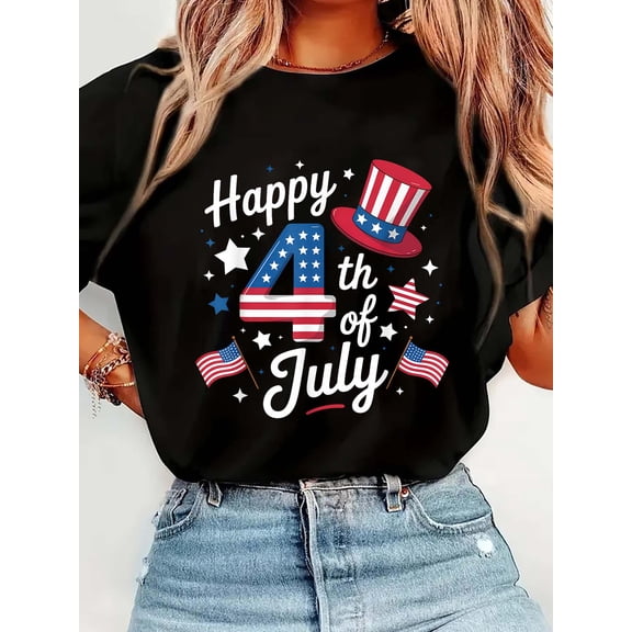 Happy 4th Of July Patriotic American Flag USA Women men Kids T-Shirt