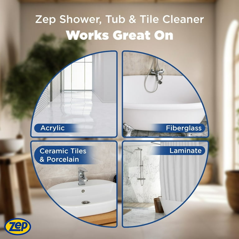 Zep, Shower Tub & Tile Cleaner, 128 oz. case of 2, Acid-based