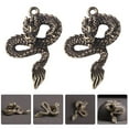 thumbnail image 3 of AMERTEER 2pcs Exquisite Brass Craft DIY Pendants Brass Dragon Decors Keychain Decors, 3 of 6