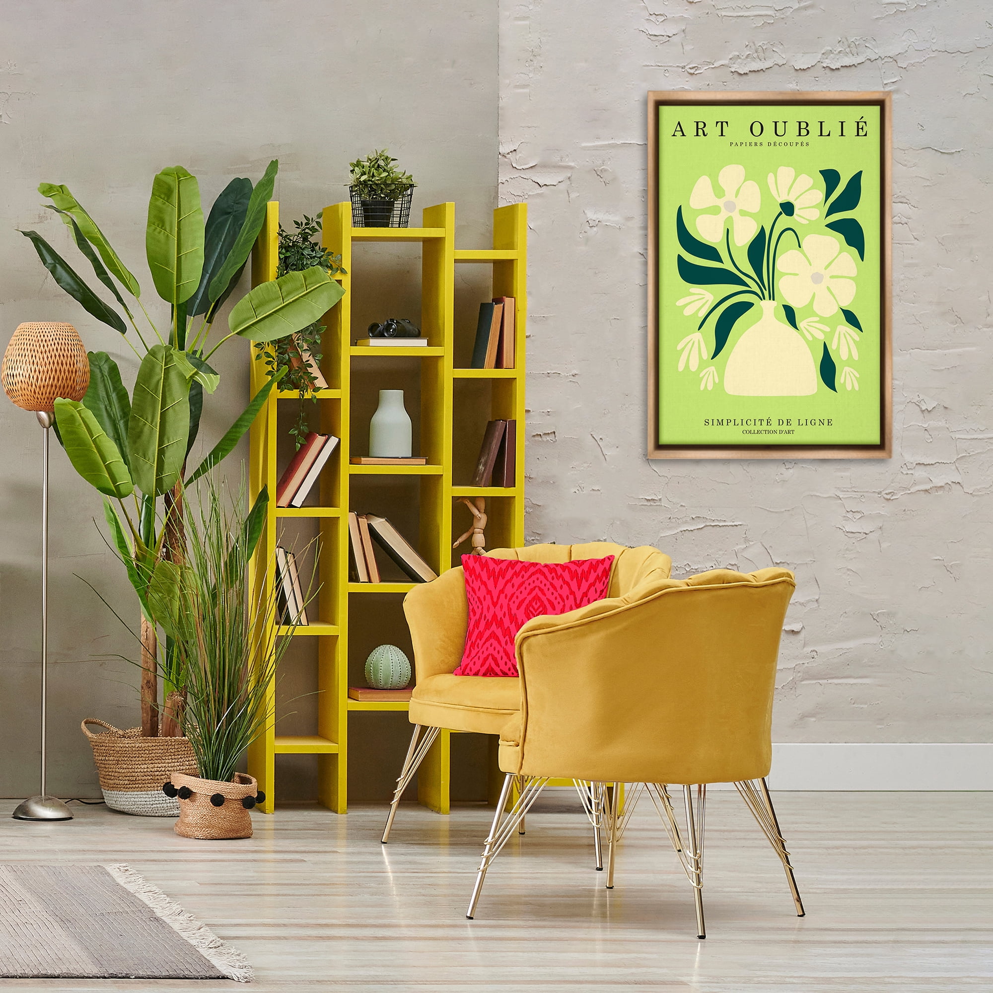 Stupell Industries French Gallery Bouquet Typography Painting Brown Floater Framed Art Print Wall Art, 21 x 31