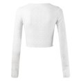 thumbnail image 5 of WNVMWI Womens Tops Casual Solid Lace Shirt Long Sleeve Shirt Splice Slim Blouse Round Neck Tops Summer Clothes White, 5 of 5