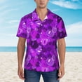thumbnail image 2 of Fotbe Berry Raspberry Hawaiian Shirt for Men Unisex Summer Beach Casual Short Sleeve Cotton Linen Button Down Shirts-Medium, 2 of 5