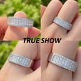 thumbnail image 3 of SFTING Men Wedding Band 925 Sterling Silver Wedding Rings for Women Round Cut AAAAA CZ Eternity Size 12, 3 of 8