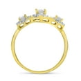thumbnail image 5 of 10k Yellow Gold Oval White Topaz And Diamond Three Stone Ring, 5 of 6