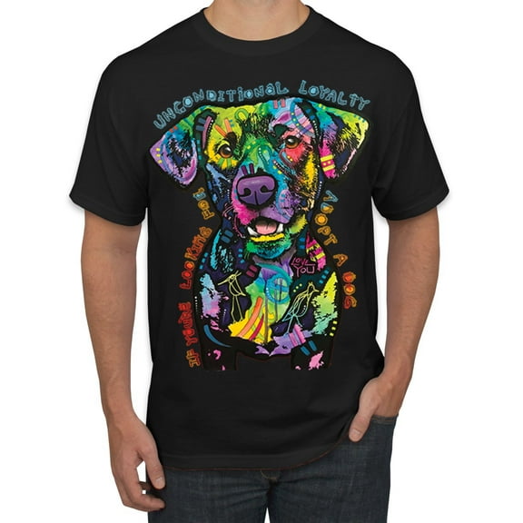 Dean Russo Unconditional Loyalty Dog Lover Men's Graphic T-Shirt, Black, Small