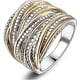 thumbnail image 1 of Anillo cruzado entrelazado ZHAOCHENG dos tonos banda gruesa moda unisex, 1 of 5