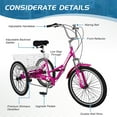 thumbnail image 6 of FICISOG Foldable Adult Tricycle for Women, 7 Speed Adult Folding Trikes with Rear Basket, Carbon Steel 3 Wheel Cruiser Bik with Double-Wall Wheel Rims for Women Men Seniors, 20"/24"/26", 6 of 9